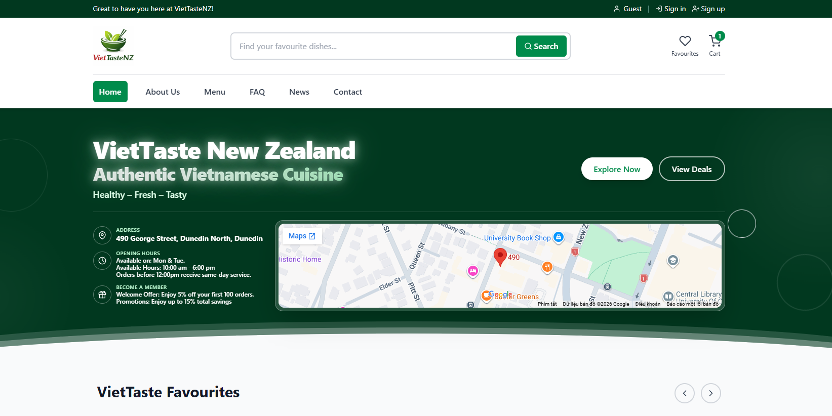 VietTasteNZ - Website Đặt Món Ăn Việt Online tại New Zealand